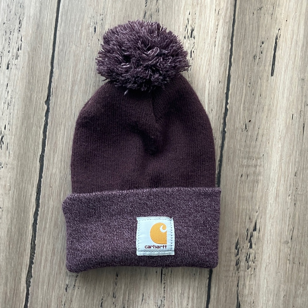 Carhartt Kids Purple Pom-Pom Winter Beanie Hat